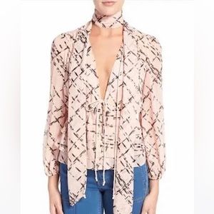 Olivia Palermo blush blouse NWT